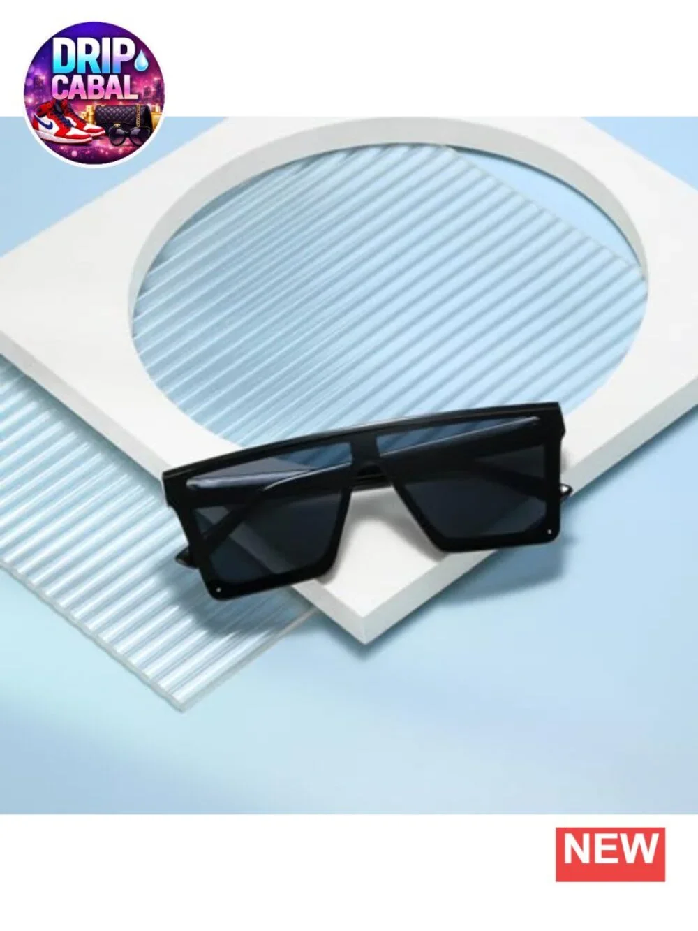 Oversized Flat Top Sunglasses UV400 Protection Unisex Lightweight